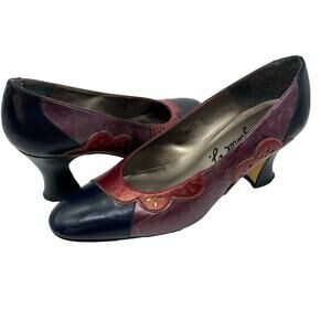 Margaret J. Multicolored Embellished Floral Embroidered Leather Pumps Size 8
